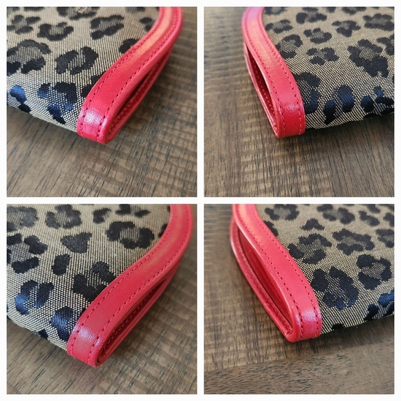 Fendi Leopard/Red Leather Round Wallet - Picture 4 of 15